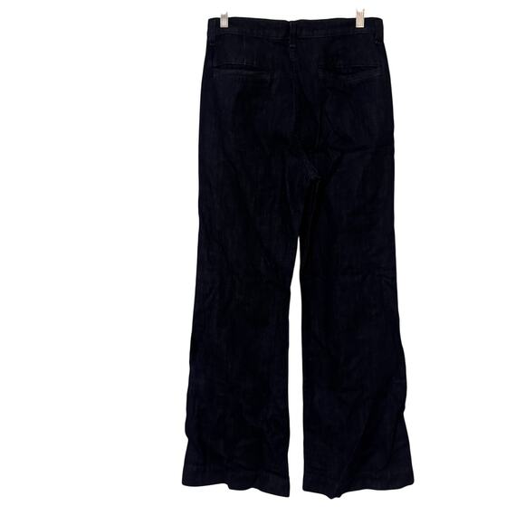 AskK NY Women's Trouser Straight Leg Jeans Linen Indigo Dark Blue Size 28 NWOT - Picture 5 of 12